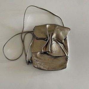 Carlos Falchi Gold Small crossbody bag with bow